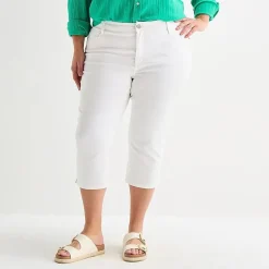 St. John's Bay Womens Plus Secretly Slender Mid Rise Capri Jean