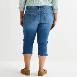 St. John's Bay Womens Plus Secretly Slender Mid Rise Capri Jean