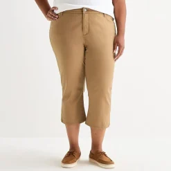 St. John's Bay Womens Plus Secretly Slender Mid Rise Capri Jean