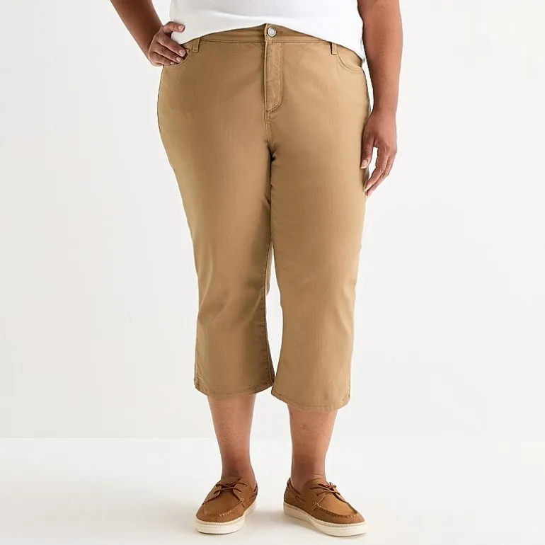 St. John's Bay Womens Plus Secretly Slender Mid Rise Capri Jean