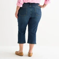 St. John's Bay Womens Plus Secretly Slender Mid Rise Capri Jean