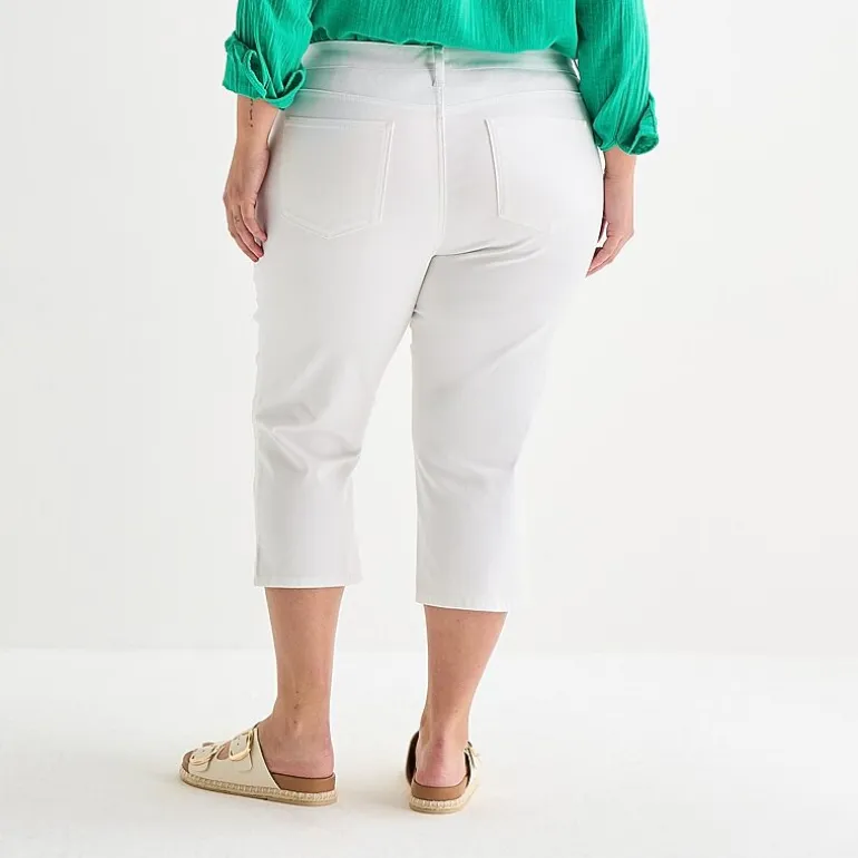 St. John's Bay Womens Plus Secretly Slender Mid Rise Capri Jean