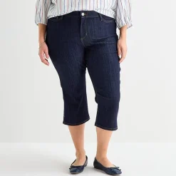 St. John's Bay Womens Plus Secretly Slender Mid Rise Capri Jean