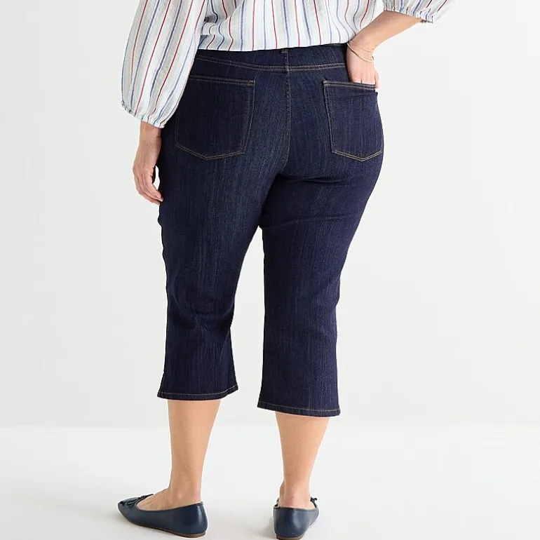 St. John's Bay Womens Plus Secretly Slender Mid Rise Capri Jean