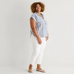 St. John's Bay Womens Plus Short Sleeve Blouse