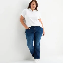 St. John's Bay Womens Plus Short Sleeve Polo Shirt