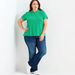 St. John's Bay Womens Plus Short Sleeve Polo Shirt
