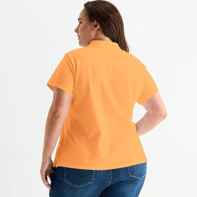 St. John's Bay Womens Plus Short Sleeve Polo Shirt