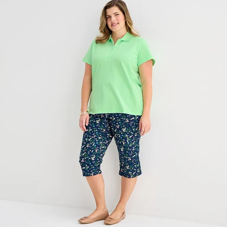 St. John's Bay Womens Plus Short Sleeve Polo Shirt