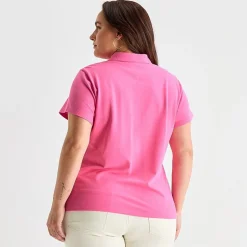 St. John's Bay Womens Plus Short Sleeve Polo Shirt