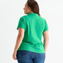 St. John's Bay Womens Plus Short Sleeve Polo Shirt