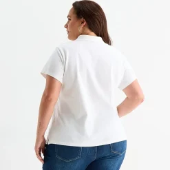 St. John's Bay Womens Plus Short Sleeve Polo Shirt