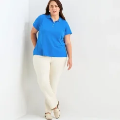 St. John's Bay Womens Plus Short Sleeve Polo Shirt