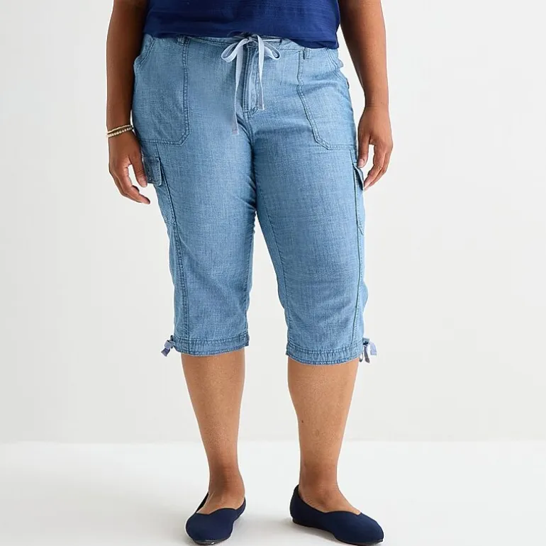 St. John's Bay Womens Plus Skinny Capri Pant