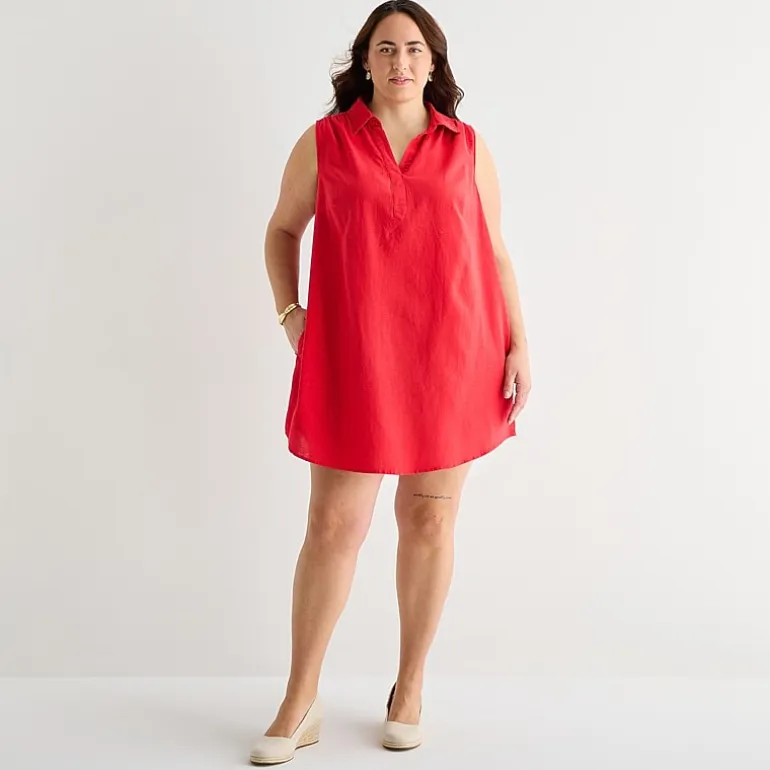 St. John's Bay Womens Plus Sleeveless Sheath Dress