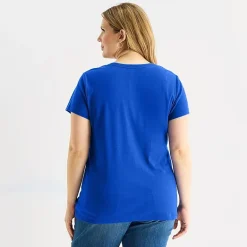 St. John's Bay Womens Plus V Neck Short Sleeve T-Shirt