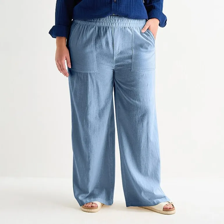 St. John's Bay Womens Plus Wide Leg Pull-On Pant