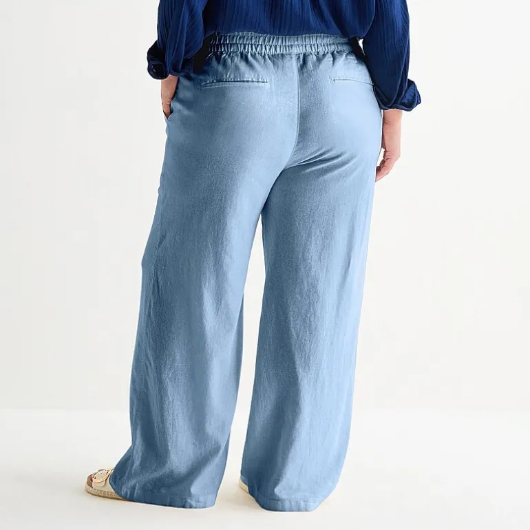 St. John's Bay Womens Plus Wide Leg Pull-On Pant