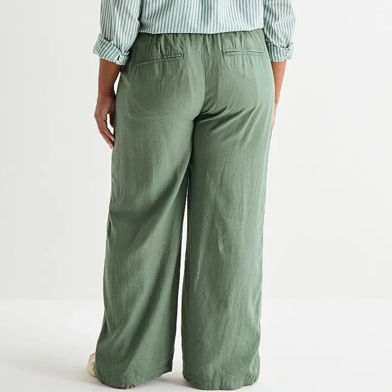 St. John's Bay Womens Plus Wide Leg Pull-On Pant