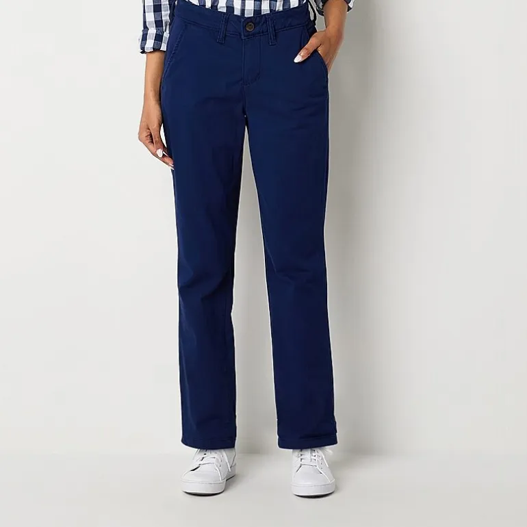St. John's Bay Women's Relaxed Fit Girl Friend Chino Pant