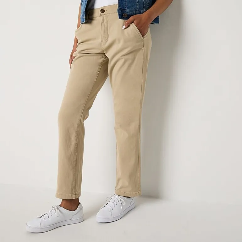 St. John's Bay Women's Relaxed Fit Girl Friend Chino Pant