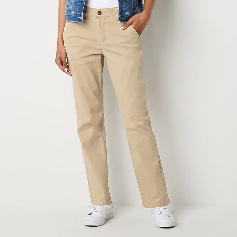 St. John's Bay Women's Relaxed Fit Girl Friend Chino Pant