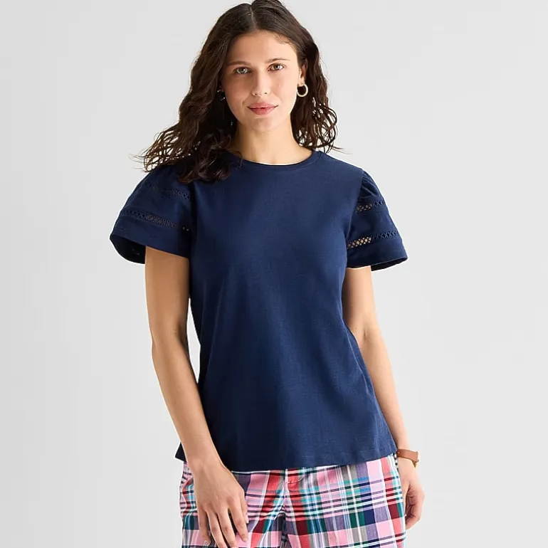 St. John's Bay Womens Round Neck Short Sleeve T-Shirt