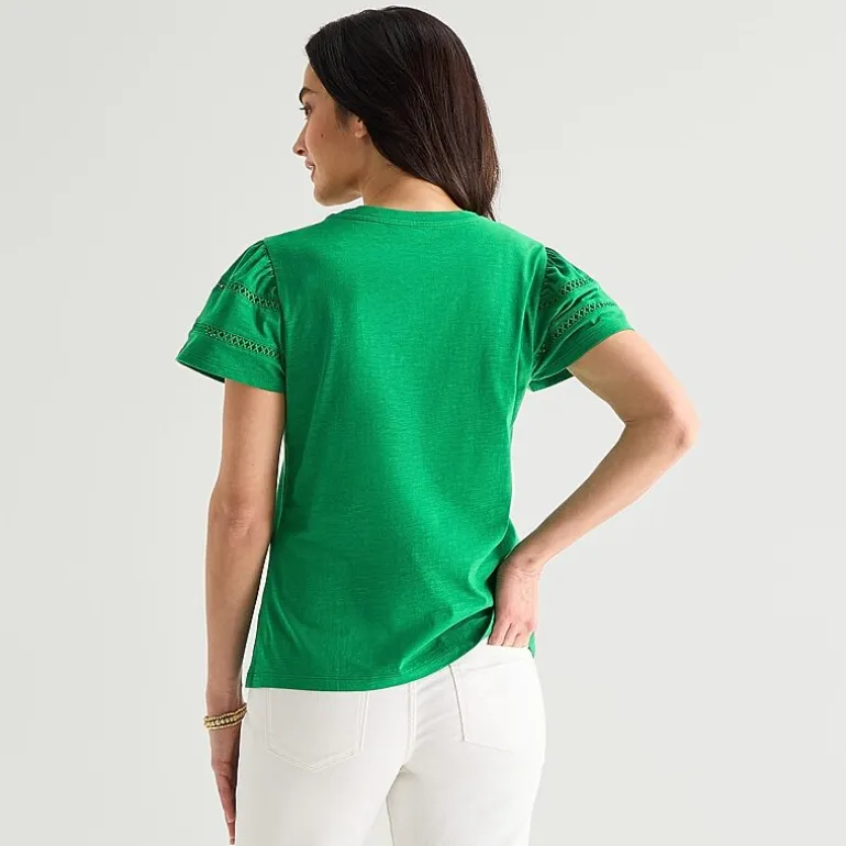 St. John's Bay Womens Round Neck Short Sleeve T-Shirt