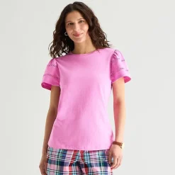 St. John's Bay Womens Round Neck Short Sleeve T-Shirt