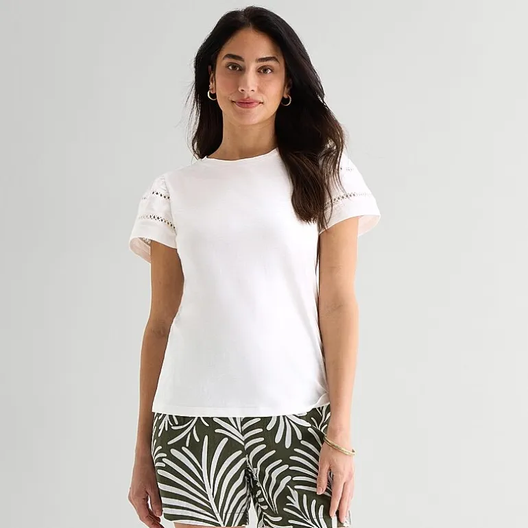 St. John's Bay Womens Round Neck Short Sleeve T-Shirt