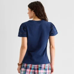 St. John's Bay Womens Round Neck Short Sleeve T-Shirt