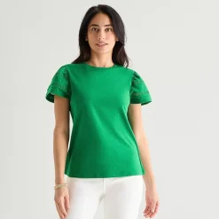 St. John's Bay Womens Round Neck Short Sleeve T-Shirt