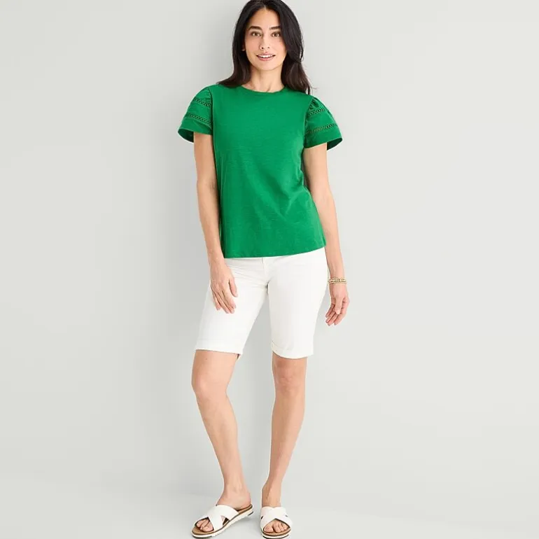 St. John's Bay Womens Round Neck Short Sleeve T-Shirt