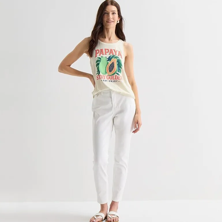 St. John's Bay Womens Round Neck Sleeveless Tank Top