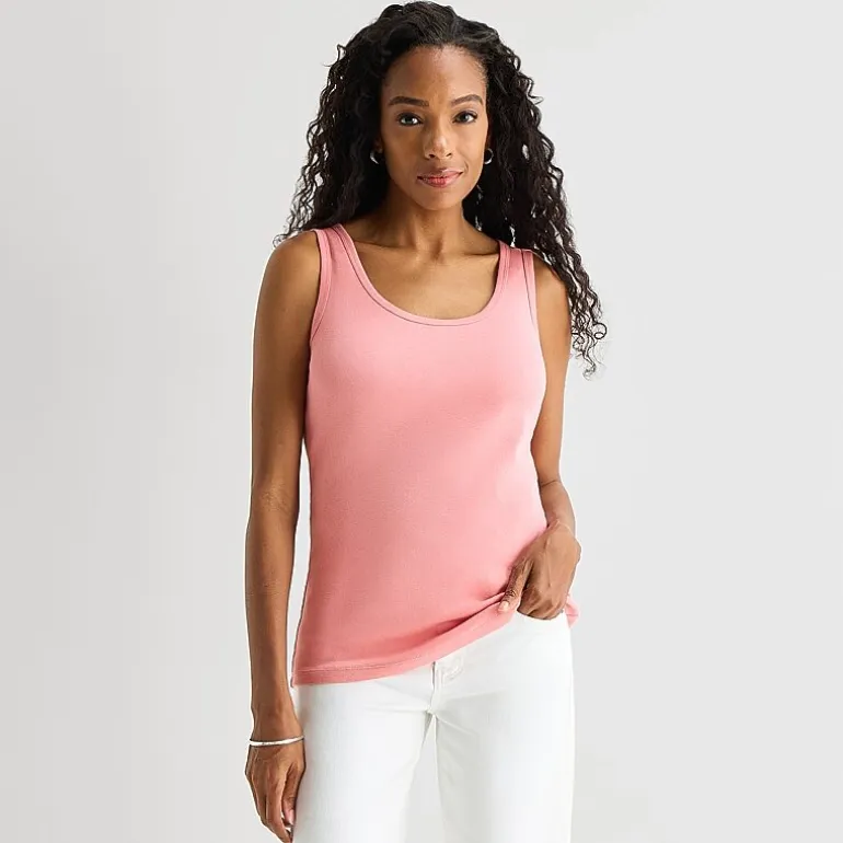 St. John's Bay Womens Scoop Neck Sleeveless Tank Top