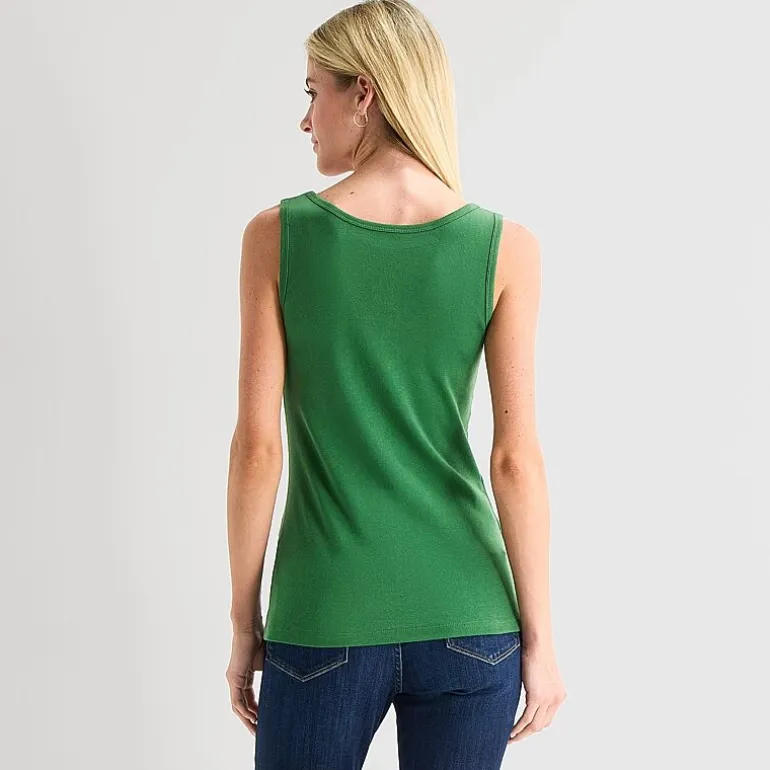 St. John's Bay Womens Scoop Neck Sleeveless Tank Top