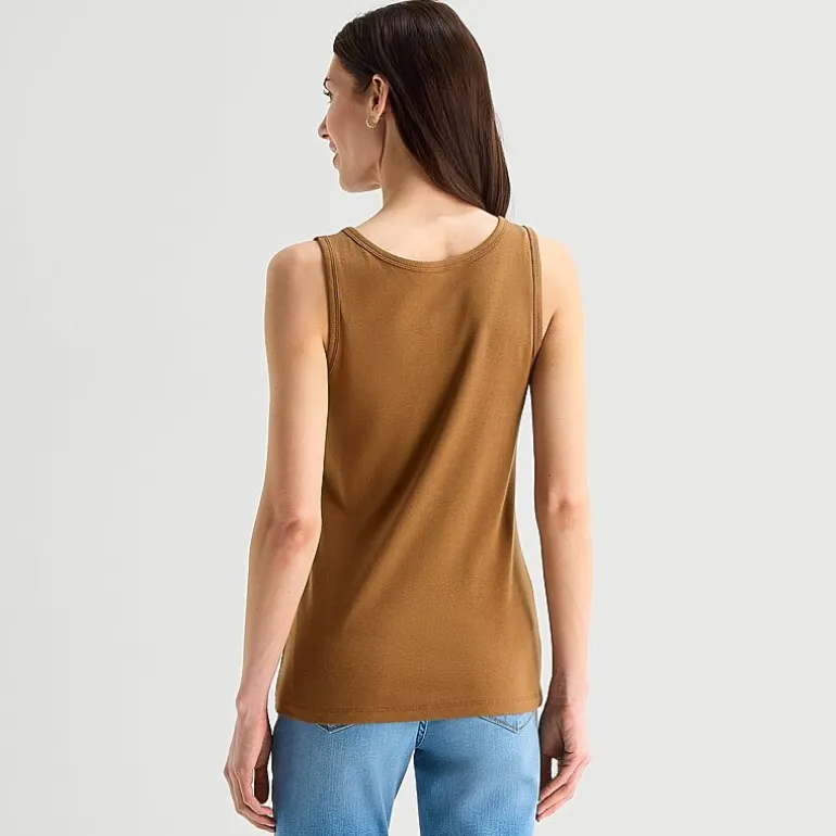 St. John's Bay Womens Scoop Neck Sleeveless Tank Top