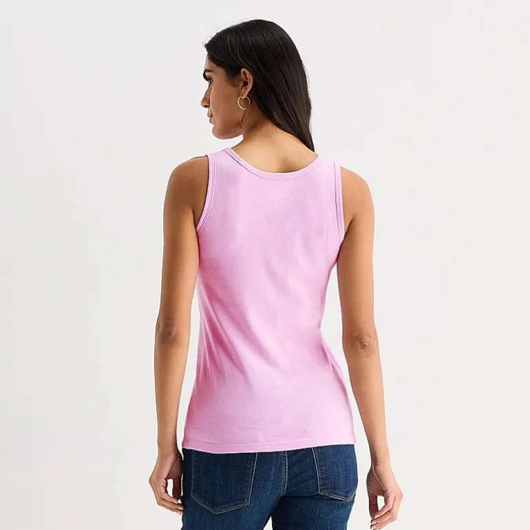 St. John's Bay Womens Scoop Neck Sleeveless Tank Top