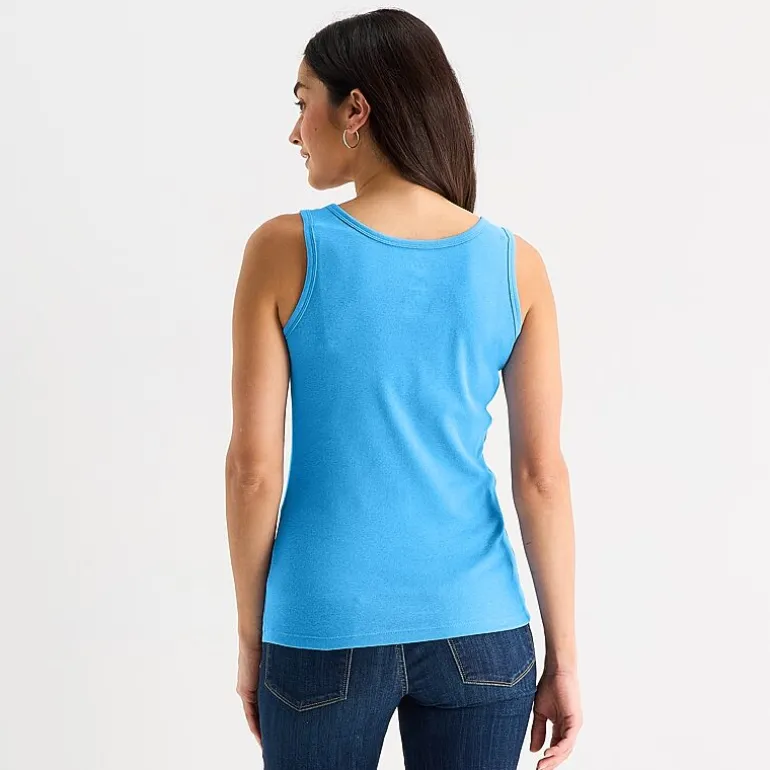 St. John's Bay Womens Scoop Neck Sleeveless Tank Top