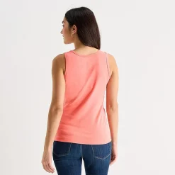 St. John's Bay Womens Scoop Neck Sleeveless Tank Top
