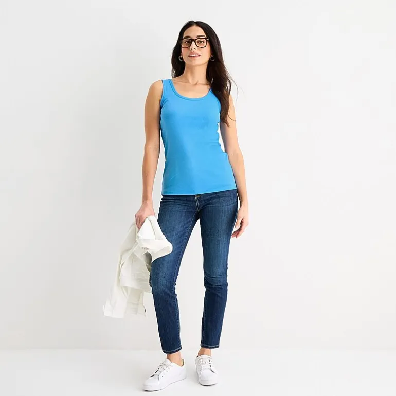 St. John's Bay Womens Scoop Neck Sleeveless Tank Top
