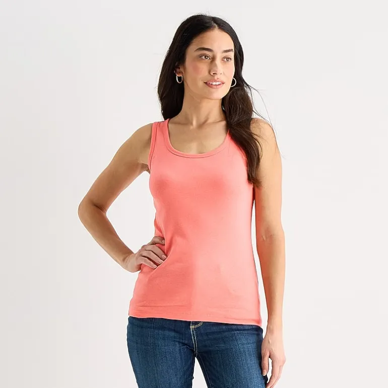 St. John's Bay Womens Scoop Neck Sleeveless Tank Top