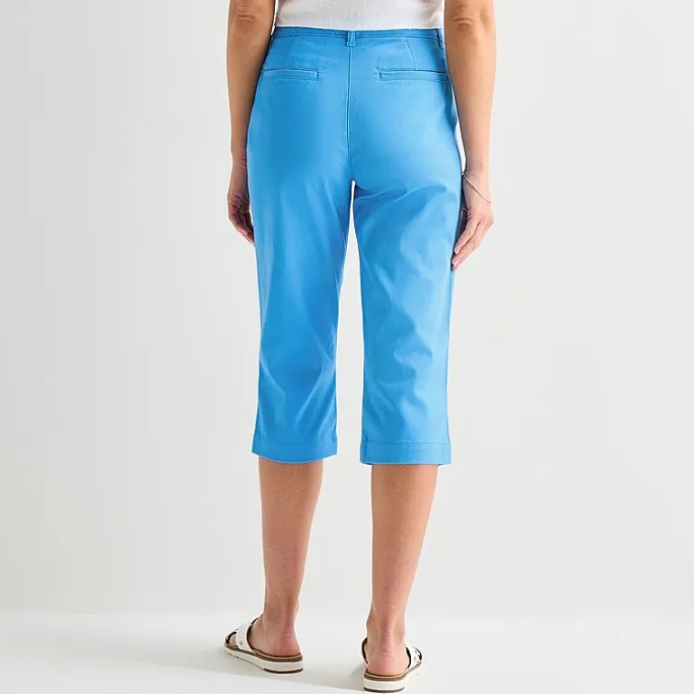 St. John's Bay Womens Secretly Slender Mid Rise Capri Pant