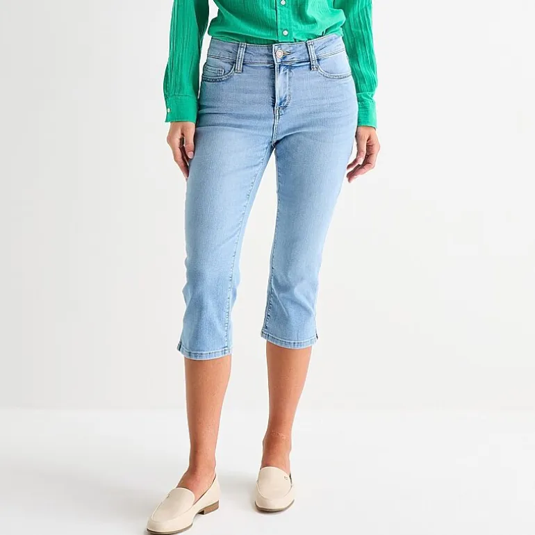 St. John's Bay Womens Secretly Slender Mid Rise Capri Jean