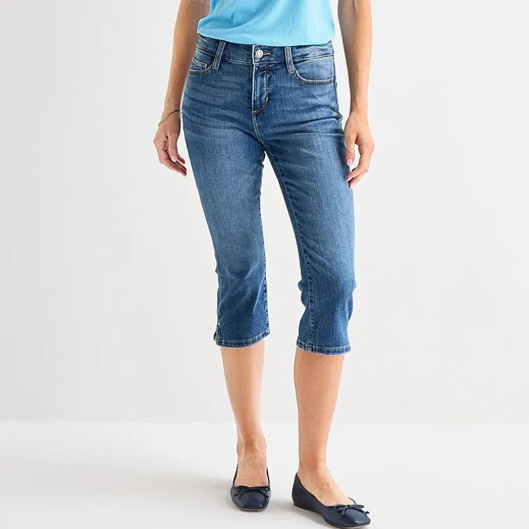 St. John's Bay Womens Secretly Slender Mid Rise Capri Jean
