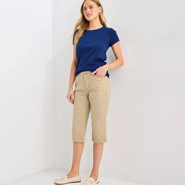 St. John's Bay Womens Secretly Slender Mid Rise Capri Pant