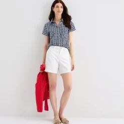 St. John's Bay Womens Short Sleeve Regular Fit Button-Down Shirt