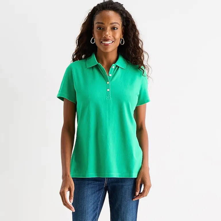 St. John's Bay Womens Short Sleeve Polo Shirt