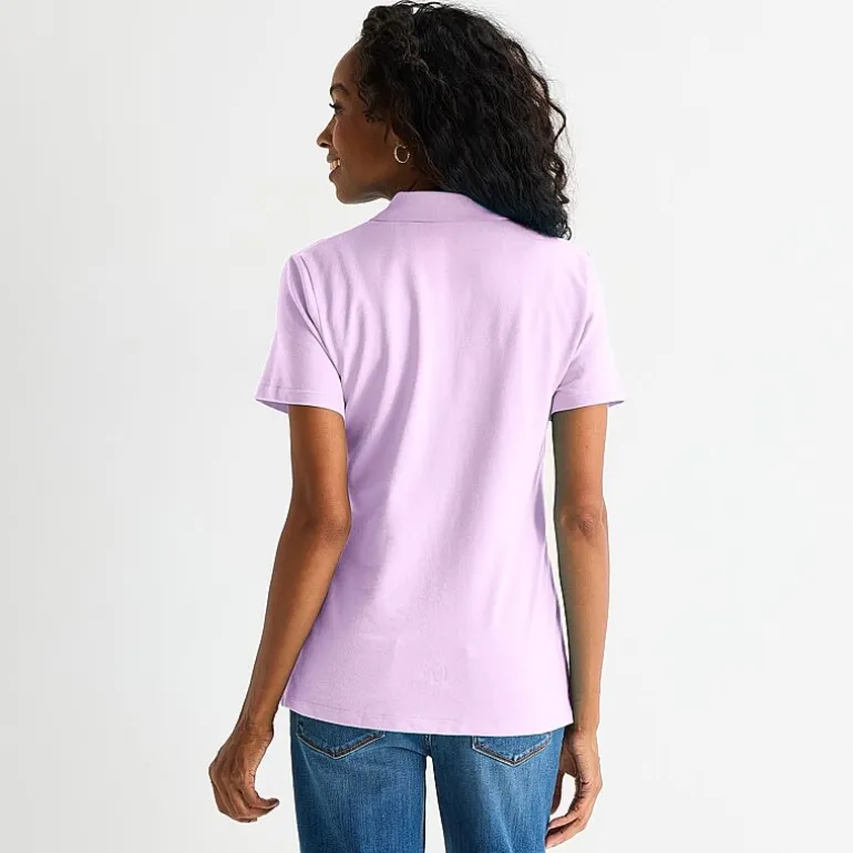 St. John's Bay Womens Short Sleeve Polo Shirt