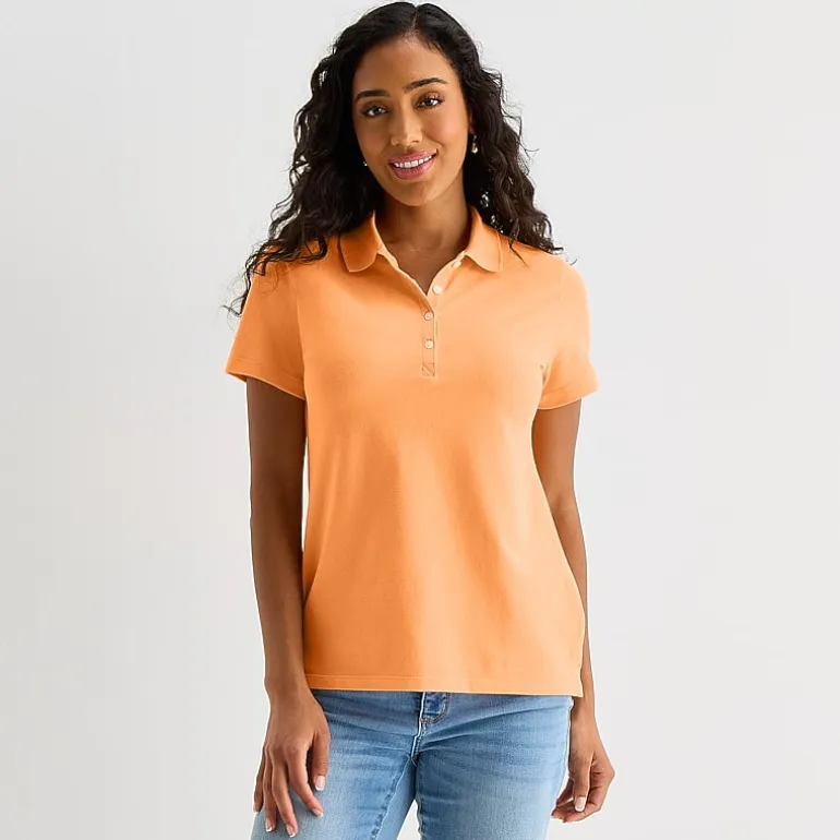 St. John's Bay Womens Short Sleeve Polo Shirt